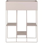 Cache - pot rectangulaire avec 2 �tag�res 60x25x80 cm en acier sable