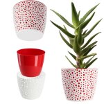 Cache - pot rond pour fleurs, rouge, 17 cm - kadax