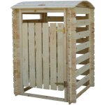 Timbela ? cache poubelle en bois m606 ? abri jardin pour 1 bac 240l ? dimensions 97x97xh137cm ? bois ...
