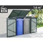 Dancover - cache poubelle double 1, 58x1, 01x1, 34m, 1, 6m, anthracite / blanc