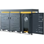 Helloshop26 - cache poubelle extrieur acier galvanis 122 x 196 x 80 cm