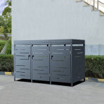 [en. casa] - cache poubelle extrieur salchig acier galvanis 122 x 196 x 80 cm