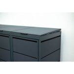 Cache poubelle ext�rieur simple en acier galvanis� - abri poubelle pour 1 conteneur 240 litres - anthracite ...