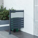 [en. casa] - cache - poubelle uusikaupunki acier galvanis 120 x 83 x 11 cm anthracite argent
