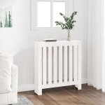 Maison chic ? cache - radiateur en bois massif de pin 79, 5x19x84 cm ? couleur blanche ? avec �tag�re ...