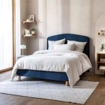 Cache - sommier bouclette int�gral bleu marine 160x200 - boucletta