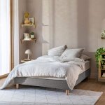 Terre de nuit - cache - sommier bouclette int�gral gris fonc� 140x190 - boucletta