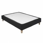 Terre de nuit - cache - sommier coton jersey noir 100x190  110x200 - noir
