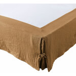 L'effet papillon - cache - sommier gaze de coton 140x190 gaia coloris marron camel