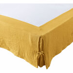 L'effet papillon - cache - sommier gaze de coton 160x200 gaia coloris jaune safran