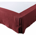 L'effet papillon - cache - sommier gaze de coton 160x200 gaia coloris rouge lie de vin
