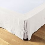Cache - sommier gaze de coton 180 x 200 cm gaia blanc