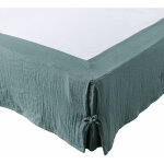 L'effet papillon - cache - sommier gaze de coton 90 x 190 cm gaia coloris bleu canard