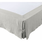 L'effet papillon - cache - sommier gaze de coton 90 x 190 cm gaia coloris gris nuage