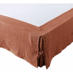 L'effet papillon - cache - sommier gaze de coton 90x190 gaia coloris rouge terracotta L'effet papillon - cache - sommier gaze de coton 90x190 gaia coloris rouge terracotta