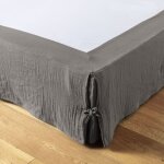 L'effet papillon - cache sommier gaze de coton gaia 180x200cm granit