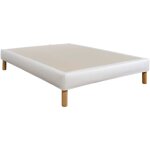 Someo - cache - sommier intgral simili cuir neige 160x200