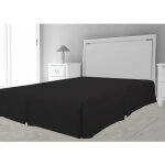 Soleil d ocre - cache sommier microfibre 180x200 cm noir, par soleil d'ocre