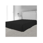 Cache sommier plateau 3 plis 180 x 200 cm - diffrents coloris noir - noir