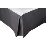 Cache sommier � volant uni gris fonc� 90x190 cm