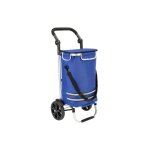 Caddie, cabas ou chariot de course isotherme � roulettes bleu - bleu