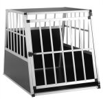 Cadoca - cage de transport pour animaux domestiques noir argent caisse chien bote grille cage pour animaux ...