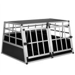 Cadoca - cage de transport pour animaux domestiques noir argent caisse chien bote grille cage pour animaux ...