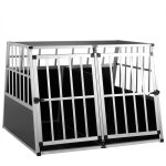 Cadoca - cage de transport pour animaux domestiques noir argent caisse chien bote grille cage pour animaux ...