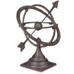 Cadran solaire, design antique, dcoration de jardin, rsistant, fixage au sol, 42cm, fonte, marron - ...