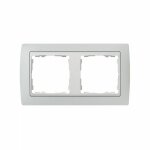 Cadre 2 éléments gris blanc prise simon 82 82621 - 33 Cadre 2 éléments gris blanc prise simon 82 82621 - 33