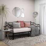 Cadre de canap - lit extensible noir mtal 90x200 cm