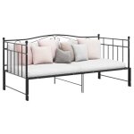 Cadre de canap� - lit extensible sans matelas noir m�tal 90x200cm vidaxl