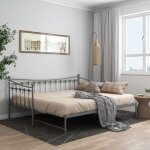 Cadre de canap� - lit extensible sans matelas gris m�tal 90x200cm vidaxl