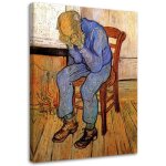 Cadre d�co vieil homme en tristesse v. van gogh 70x100