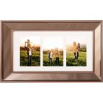 Cadre effet miroir pour 3 photos 51 x 32 cm collage en verre et synthtique cuivre pour intrieur design ...