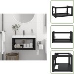 Cadre de lavabo de salle de bain mural noir 59x38x31 cm fer - meuble de salle de bain - cadre de lavabo ...