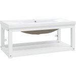 Cadre de lavabo de salle de bain vasque  encastrer blanc fer vidaxl