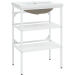 Cadre de lavabo de salle de bain vasque  encastrer blanc fer vidaxl