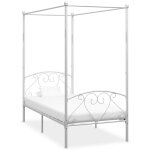 Cadre de lit  baldaquin blanc mtal 90 x 200 cm vidaxl
