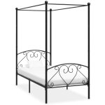 Cadre de lit  baldaquin noir mtal 90 x 200 cm