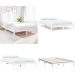 Vidaxl - cadre de lit sans matelas blanc 160x200 cm bois massif - cadre de lit - lit double - bois massif ... Vidaxl - cadre de lit sans matelas blanc 160x200 cm bois massif - cadre de lit - lit double - bois massif ...