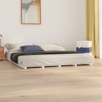 Cadre de lit blanc 160x200 cm bois de pin massif Cadre de lit blanc 160x200 cm bois de pin massif