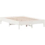 Cadre de lit sans matelas blanc 160x200 cm bois de pin massif vidaxl Cadre de lit sans matelas blanc 160x200 cm bois de pin massif vidaxl