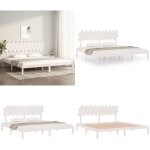 Cadre de lit sans matelas blanc 200x200 cm bois massif - cadre de lit - lit double - lit en bois - chambre ... Cadre de lit sans matelas blanc 200x200 cm bois massif - cadre de lit - lit double - lit en bois - chambre ...