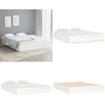 Vidaxl - cadre de lit sans matelas blanc bois massif 140x190 cm - cadre de lit - lit double - bois massif ...