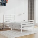 Cadre de lit blanc bois massif 90x200 cm Cadre de lit blanc bois massif 90x200 cm