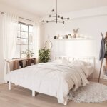 Cadre de lit sans matelas blanc bois massif 140x190 cm vidaxl