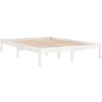 Cadre de lit blanc bois de pin massif 140x190 molipa