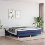 Sommier � ressorts de lit bleu 160x200 cm tissu