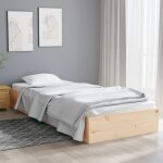 The living store cadre de lit sans matelas bois massif 90x190 cm - cadre de lit - lit simple - bois massif ...